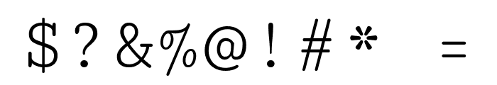 Cutive Mono Regular Font OTHER CHARS