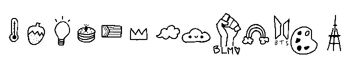 cute icons Font LOWERCASE