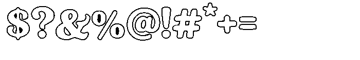Curlish Outline Font OTHER CHARS