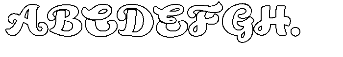 Curlish Outline Font UPPERCASE