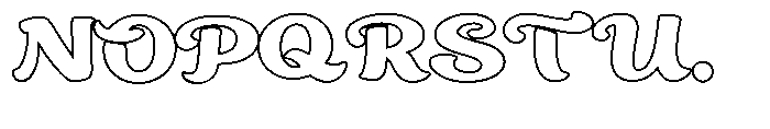 Curlish Outline Font UPPERCASE