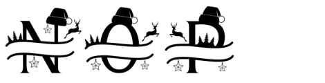 Cute Christmas Monogram Font UPPERCASE