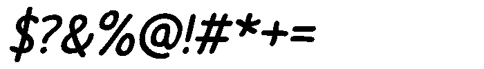 Cute Mousedraw Oblique Font OTHER CHARS