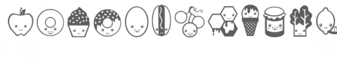 cutie foodie dingbats Font UPPERCASE