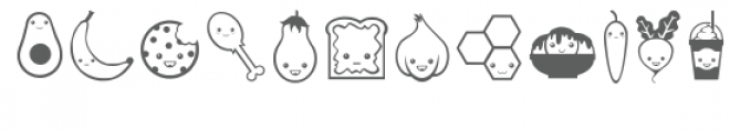 cutie foodie dingbats Font LOWERCASE