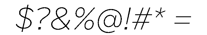 Custom Sans Extra Light Italic Font OTHER CHARS