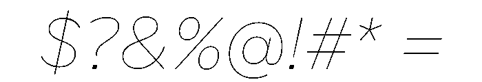 Custom Sans Hairline Italic Font OTHER CHARS