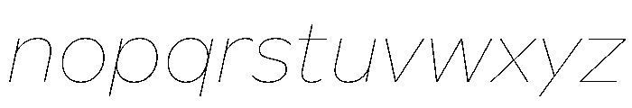Custom Sans Hairline Italic Font LOWERCASE