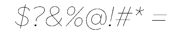 Custom Sans Italic Font OTHER CHARS