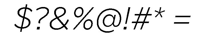 Custom Sans Light Italic Font OTHER CHARS