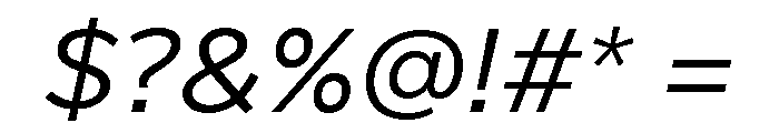 Custom Sans Regular Italic Font OTHER CHARS