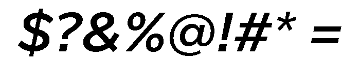 Custom Sans Semi Bold Italic Font OTHER CHARS