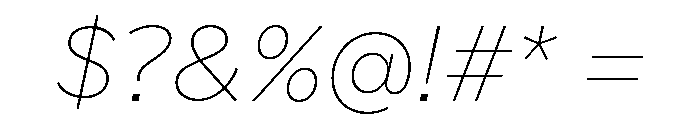 Custom Sans Thin Italic Font OTHER CHARS