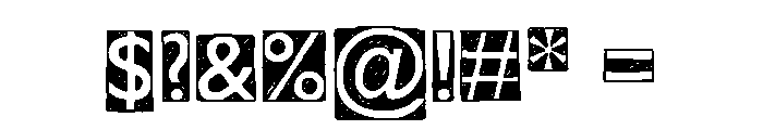 Cut Block Regular Font OTHER CHARS
