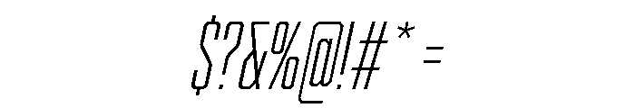 Cutmark Condensed Extra Light Italic Font OTHER CHARS
