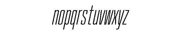 Cutmark Condensed Extra Light Italic Font LOWERCASE