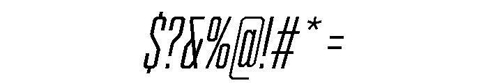 Cutmark Condensed Light Italic Font OTHER CHARS