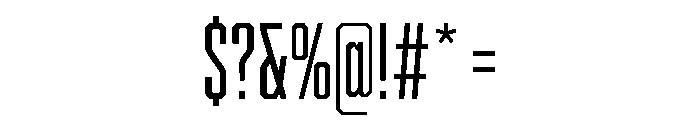 Cutmark Condensed Regular Font OTHER CHARS