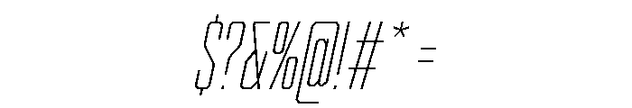 Cutmark Condensed Thin Italic Font OTHER CHARS