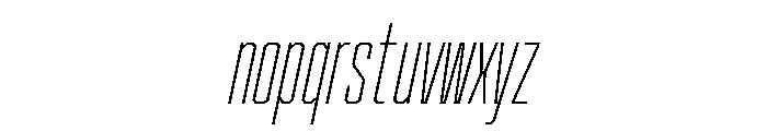 Cutmark Condensed Thin Italic Font LOWERCASE