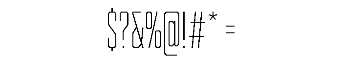 Cutmark Condensed Thin Font OTHER CHARS