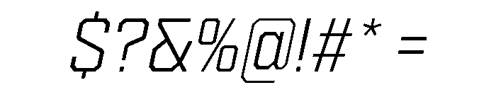 Cutmark Extra Light Italic Font OTHER CHARS