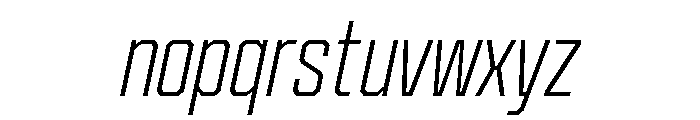 Cutmark Narrow Extra Light Italic Font LOWERCASE