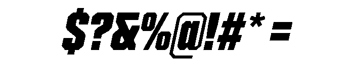 Cutmark Narrow Heavy Italic Font OTHER CHARS