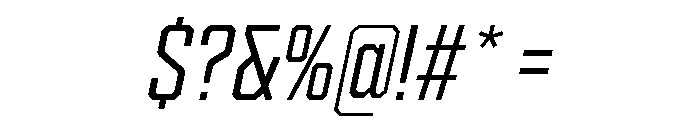 Cutmark Narrow Light Italic Font OTHER CHARS