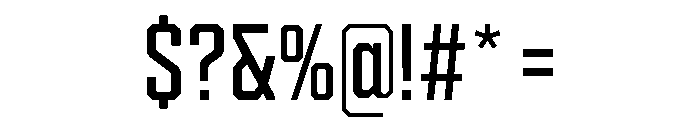 Cutmark Narrow Regular Font OTHER CHARS