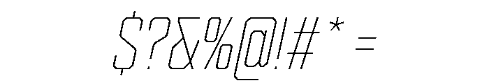 Cutmark Narrow Thin Italic Font OTHER CHARS