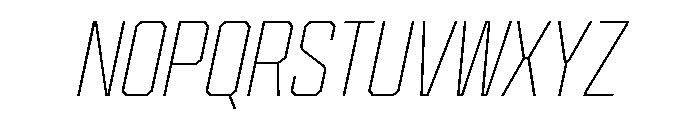 Cutmark Narrow Thin Italic Font UPPERCASE