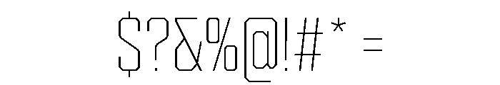 Cutmark Narrow Thin Font OTHER CHARS
