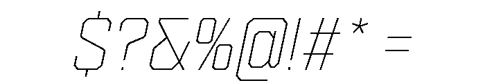 Cutmark Thin Italic Font OTHER CHARS