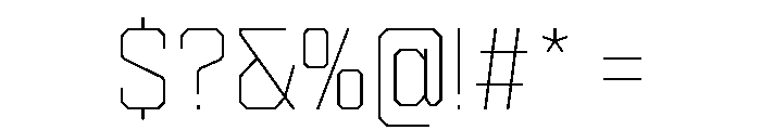 Cutmark Thin Font OTHER CHARS
