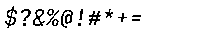 Cx Mono Italic Font OTHER CHARS
