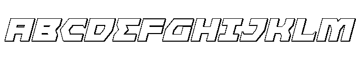 Cyberform 3D Italic Font UPPERCASE