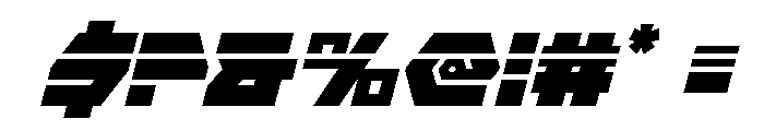 Cyberform Laser Italic Font OTHER CHARS