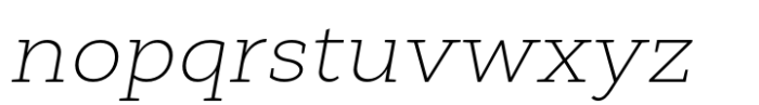 Cyntho Next Slab Extra Light Italic Font LOWERCASE