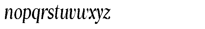 Cyravel Bold Condensed Italic Font LOWERCASE