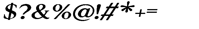 Cyravel Extra Bold Expanded Italic Font OTHER CHARS