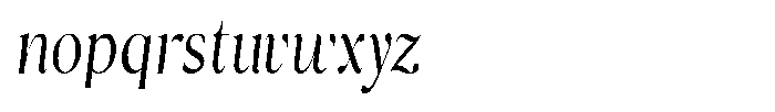 Cyravel Extra Light Condensed Italic Font LOWERCASE