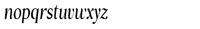 Cyravel Semi Bold Condensed Italic Font LOWERCASE