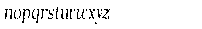 Cyravel Thin Condensed Italic Font LOWERCASE