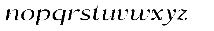 Cyravel Thin Expanded Italic Font LOWERCASE