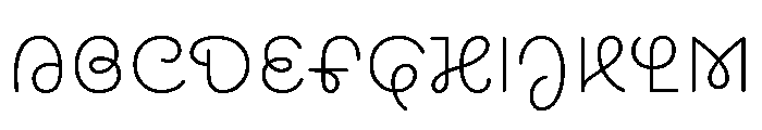 CyCurly SemiLight Font UPPERCASE