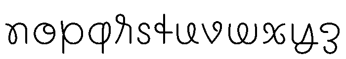 CyCurly SemiLight Font LOWERCASE