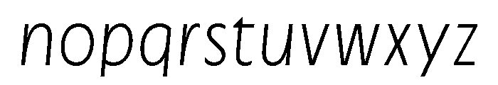 Cygnet Thin Italic Font LOWERCASE