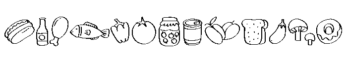Daily Food Icons Font UPPERCASE