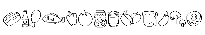 Daily Food Icons Font LOWERCASE